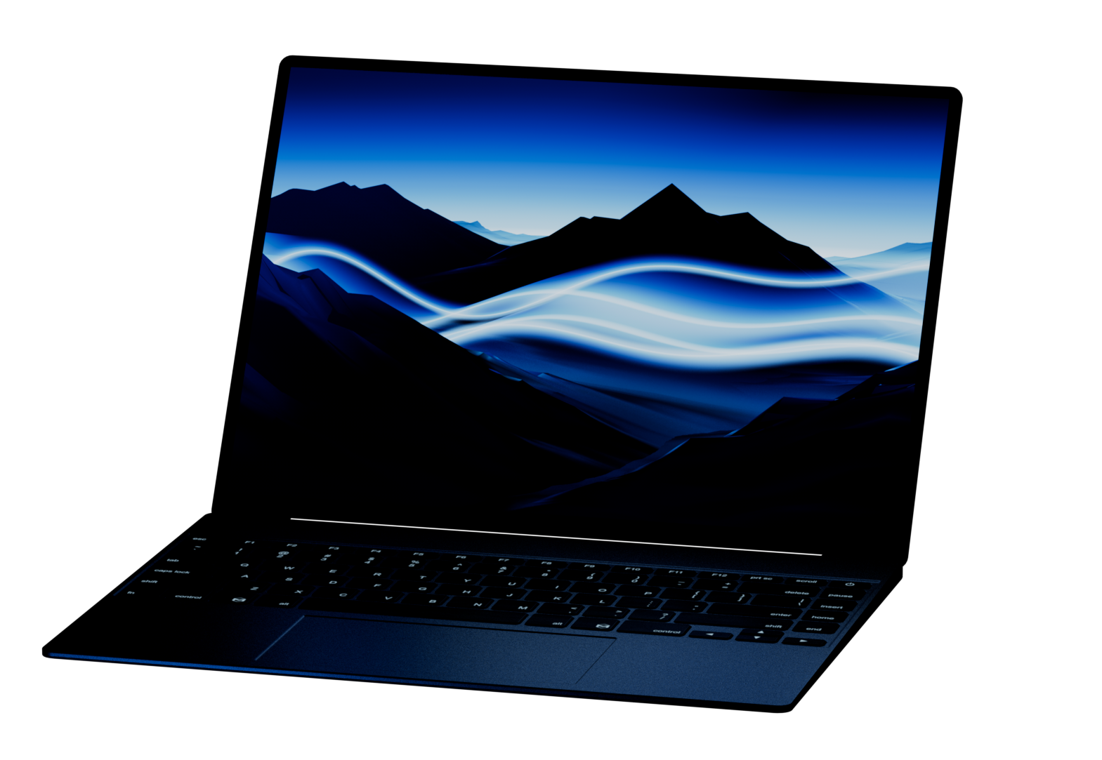 Laptop displaying a Perfect Hue wallpaper